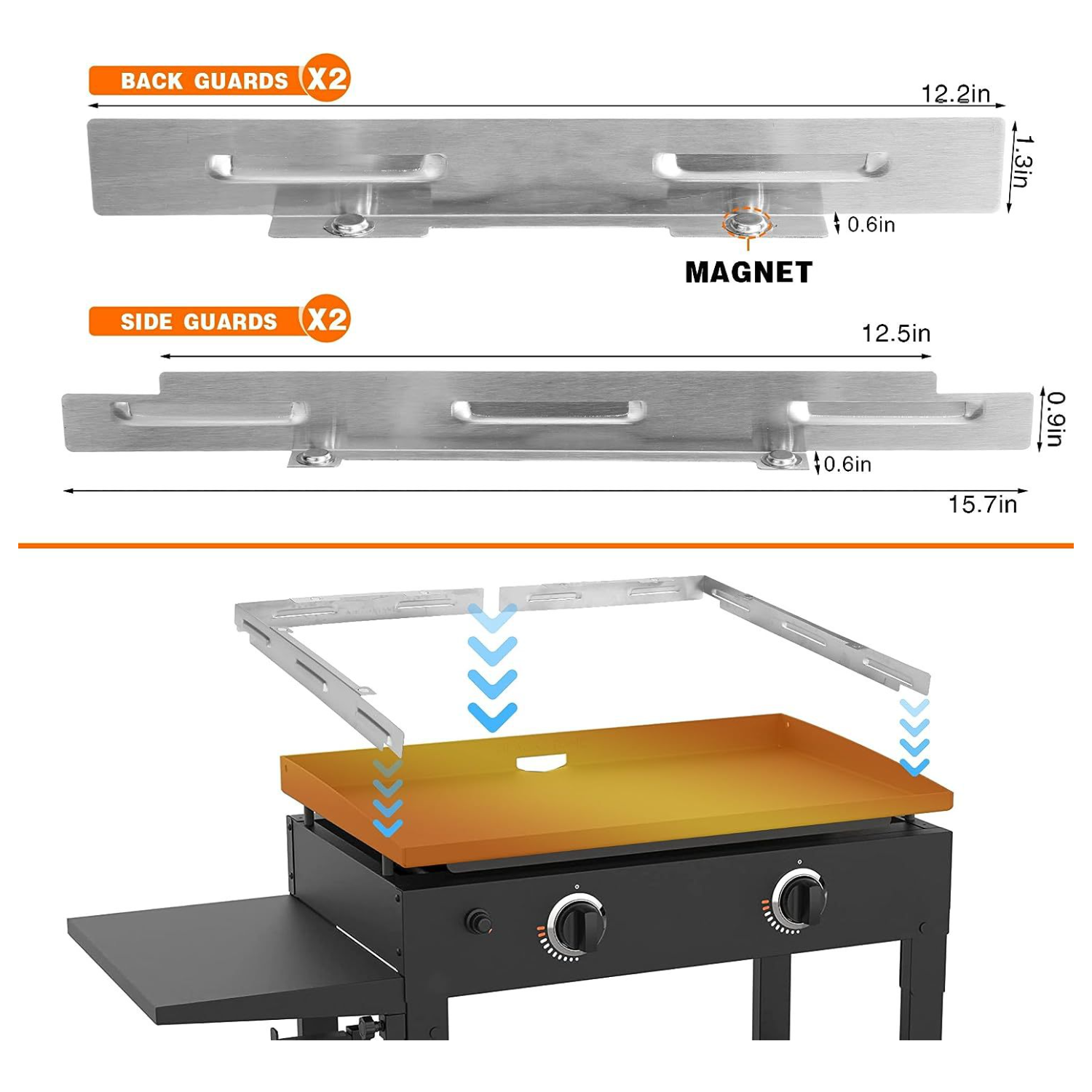 36" Wind Guard For Blackstone Griddle Wind Screen Blackstone Griddle Accessories