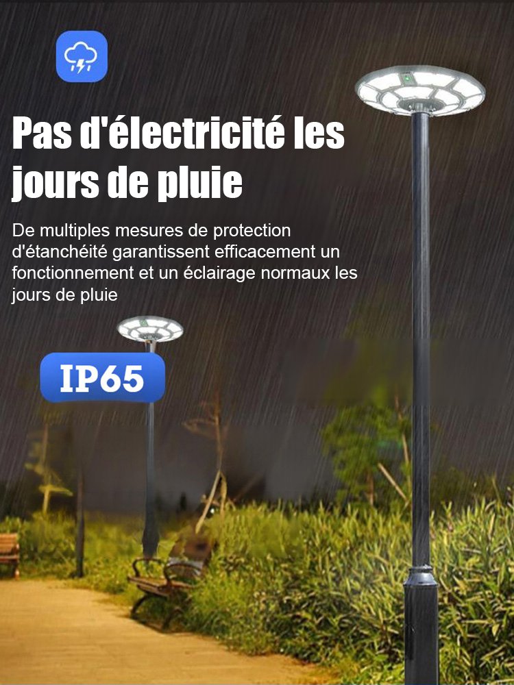 Lumière de Cour de soucoupe volante solaire intégrée