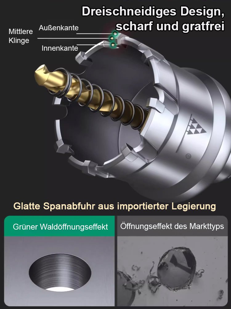 Lochöffner-Bohrer-Set aus Edelstahl