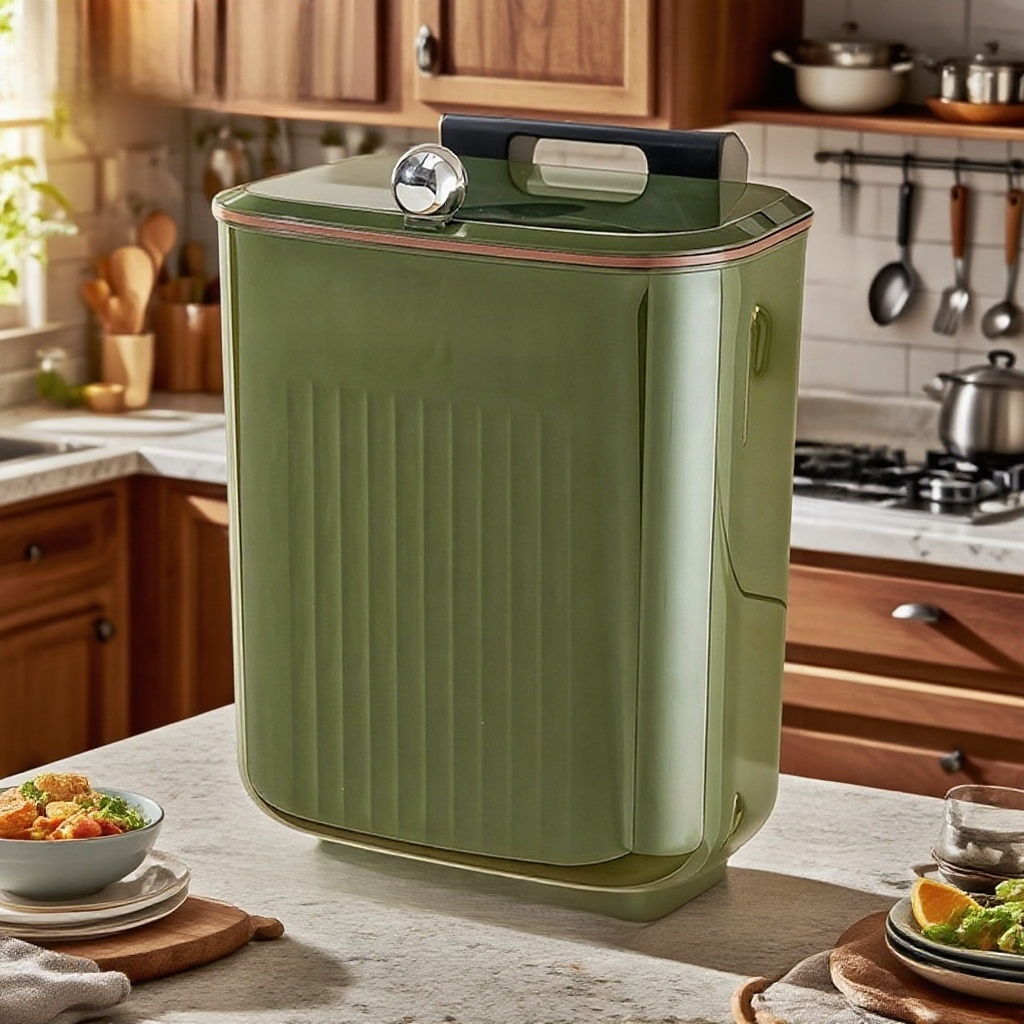 주방 벽면 쓰레기통