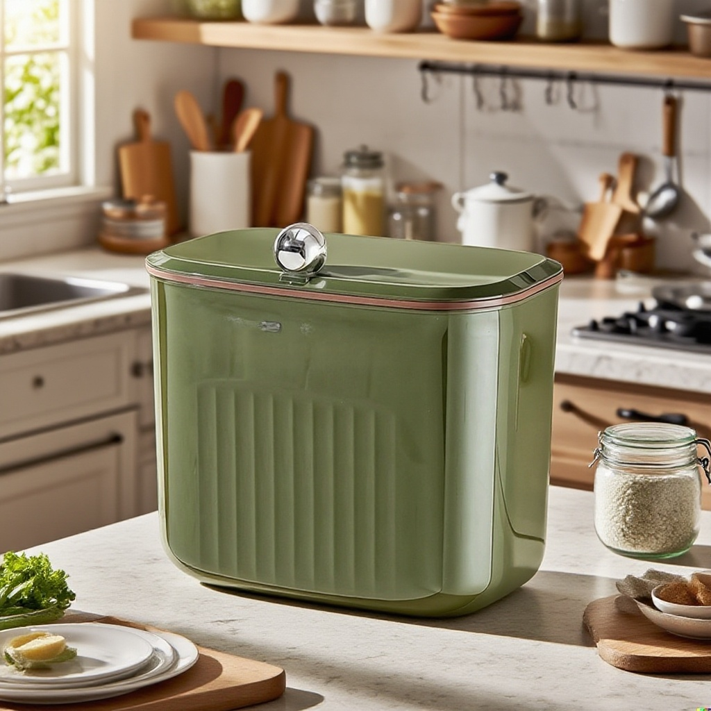 주방 벽면 쓰레기통