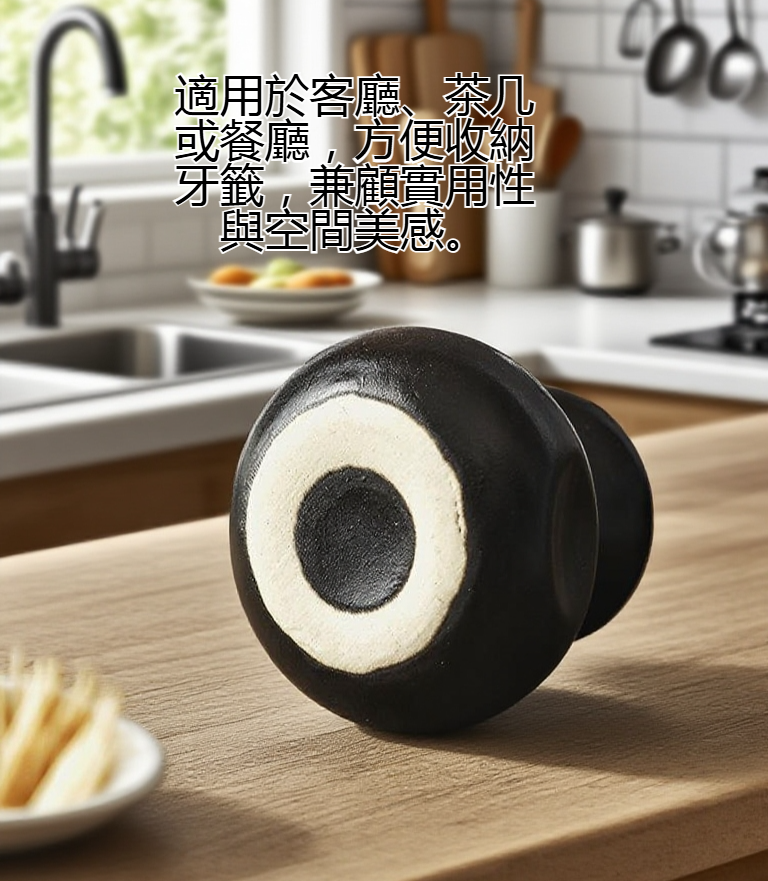 牙籤收納盒陶瓷材質近拍