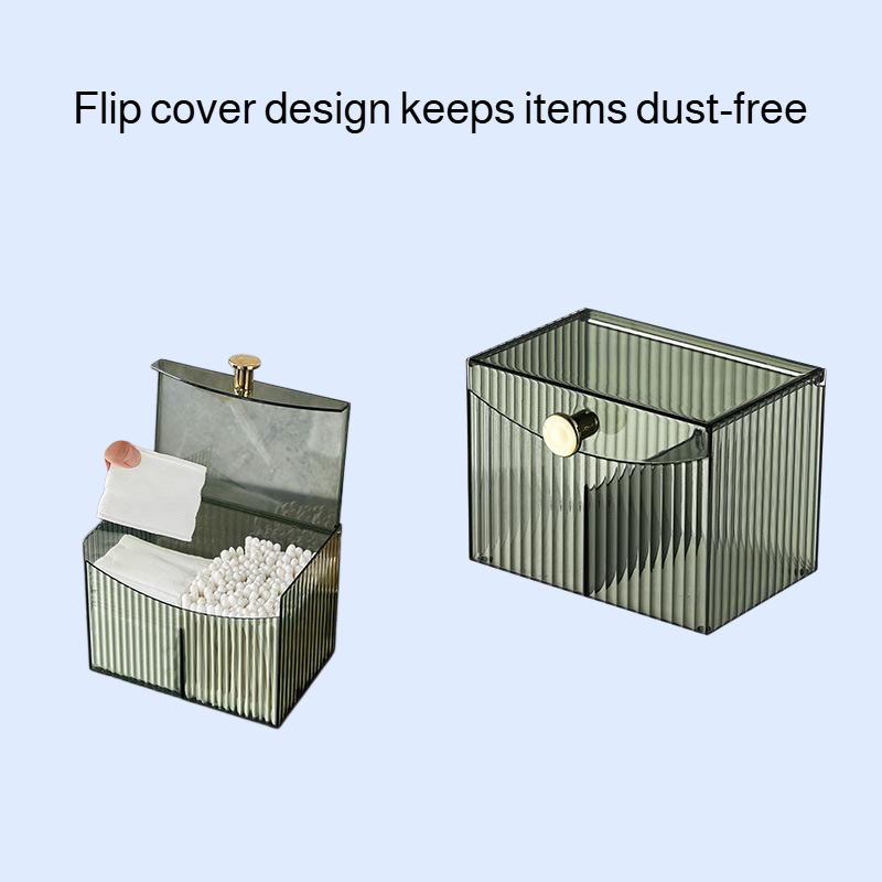 Desktop Makeup Organizer for Cotton Swabs, Cotton Pads, and Beauty Sponges