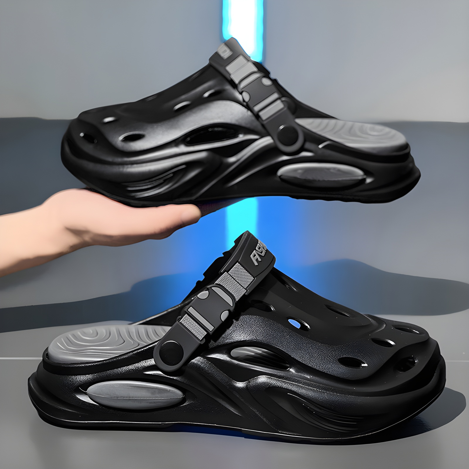 夏のメンズホールシューズメンズスポーツシューズホームアウトドア厚底サンダル高級滑り止めスリッパメンズサンダル