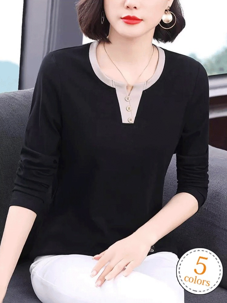 Loose long sleeve casual T-shirt