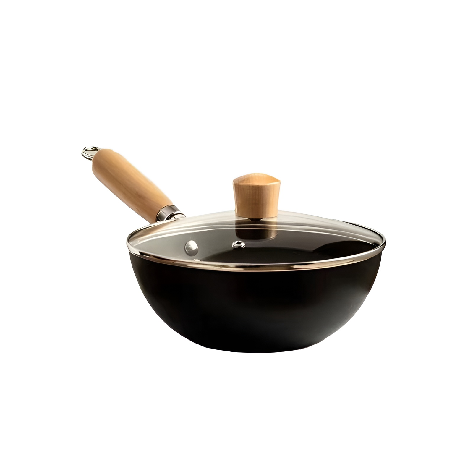 一人用小型鉄鍋、和風ミニ家庭用素焼き中華鍋、電磁調理器、ガスコンロ、適当な鍋