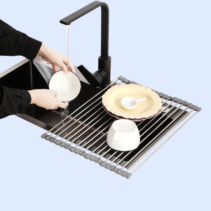 折りたたみ式多機能キッチンシンクドレイナーラック ABS収納ラック