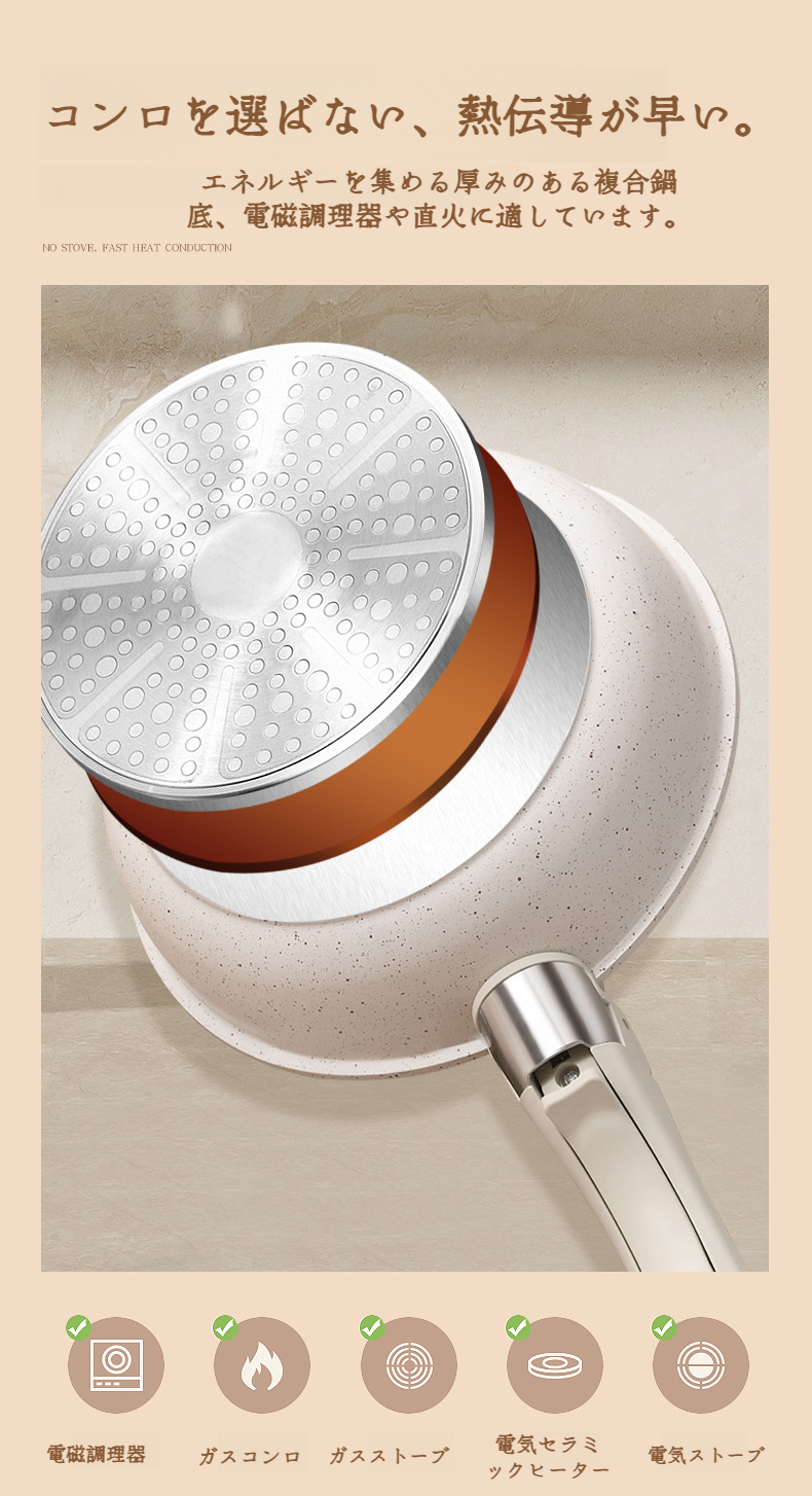 食材がくっつかないノンスティック加工の調理例