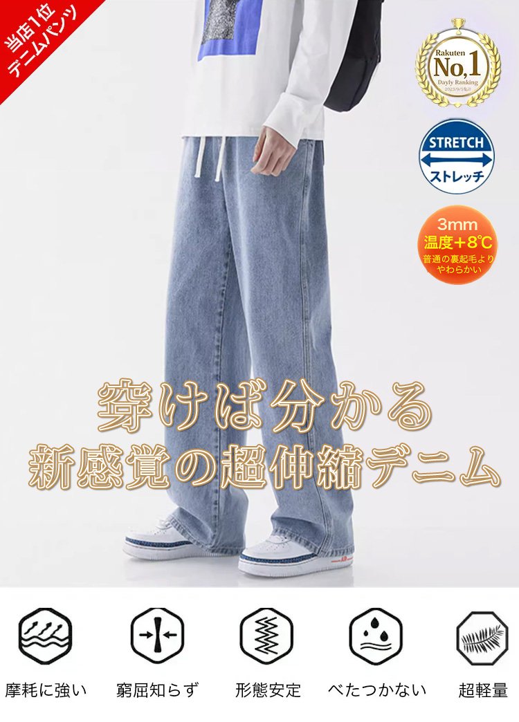 ヴィンテージ加工が美しいメンズジーンズの後ろ姿