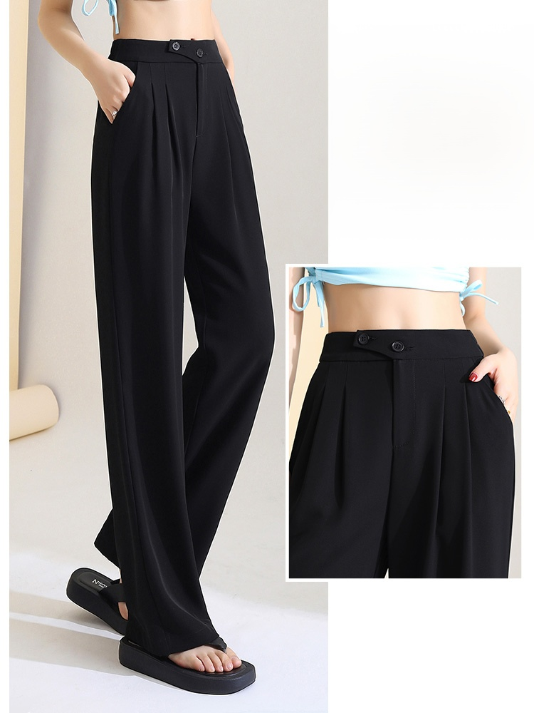 Figure-flattering versatile high-waisted wide leg trousers