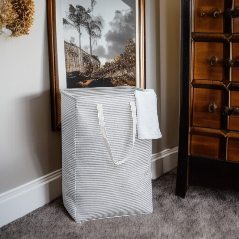 스트라이프 라지 세탁 바구니 접이식 수납 가방 옷 수납 바구니 더러운 옷 바구니 패브릭 세탁 바구니