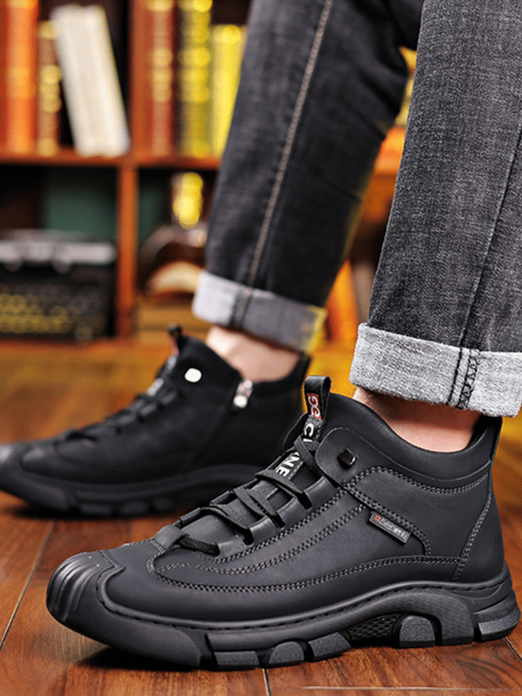 Chaussures en cuir chaud rembourrées pour hommes