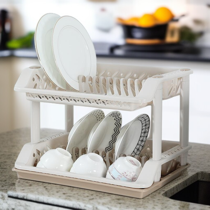 주방 이중 플라스틱 아스팔트 선반 그릇 접시 선반