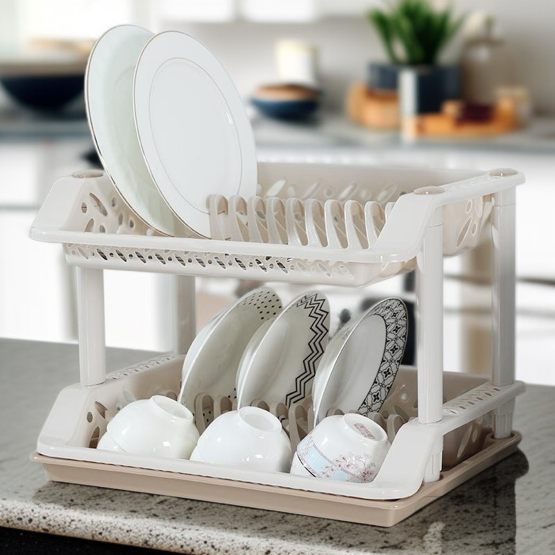 주방 이중 플라스틱 아스팔트 선반 그릇 접시 선반