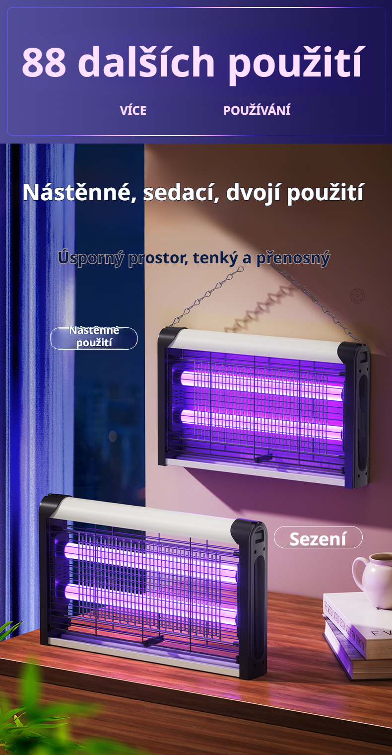 Tichý provoz UV lapače komárů pro klidný spánek