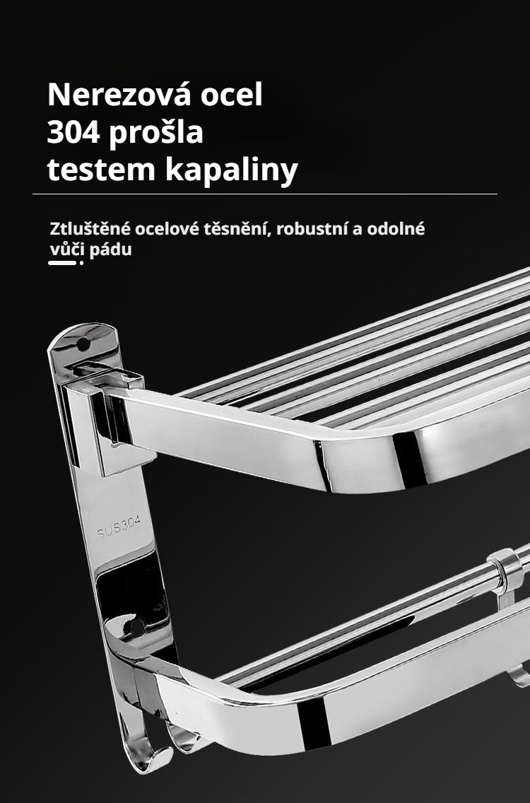 Držák na ručníky z nerezové oceli instalace bez vrtání