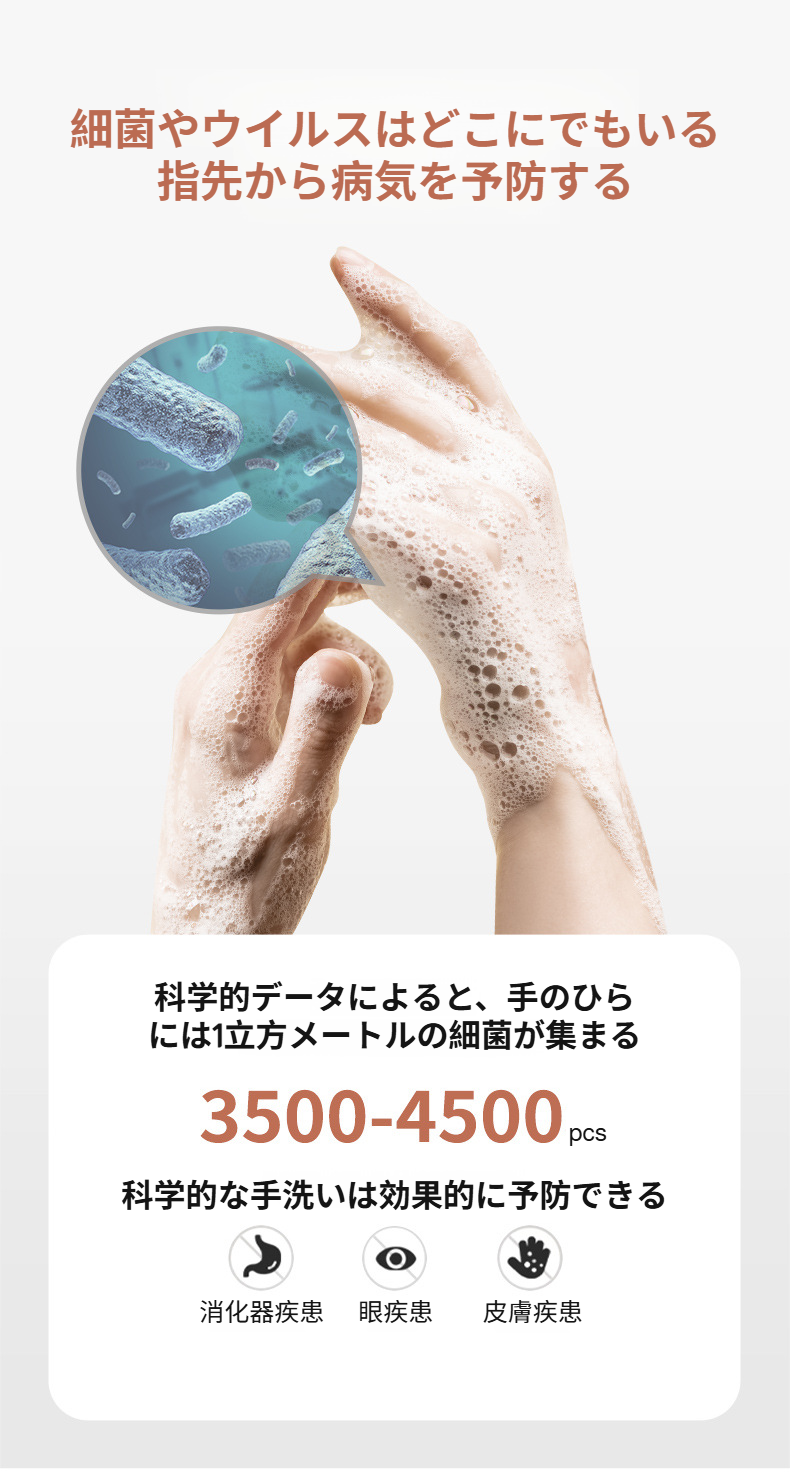 洗面所で使用中のオートディスペンサー