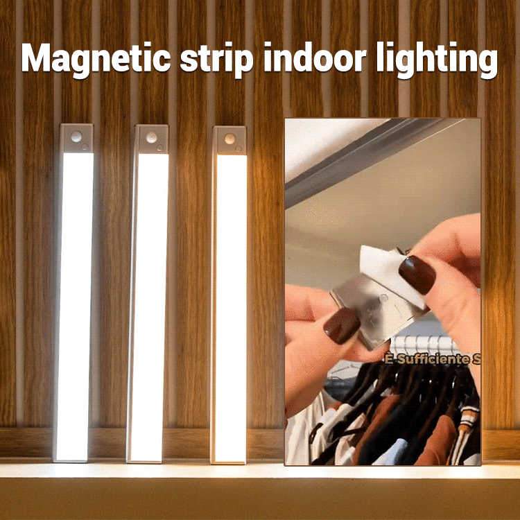 Magnetic strip indoor lighting