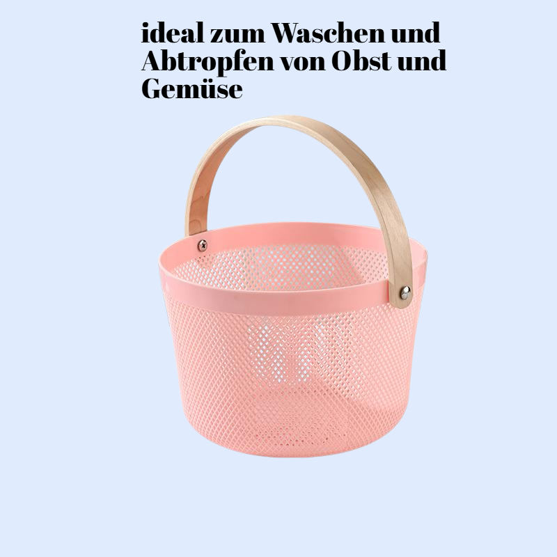 Tragbarer Abtropfkorb für Obst und Gemüse, ideal für Haushalt und Picknick
