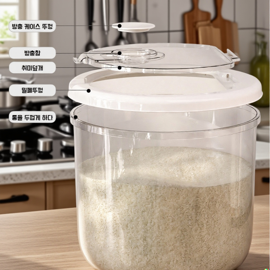 식품용 쌀통 가정용 방충 방습 밀폐 저장탱크 곡물 저장탱크 식품용 저장용기