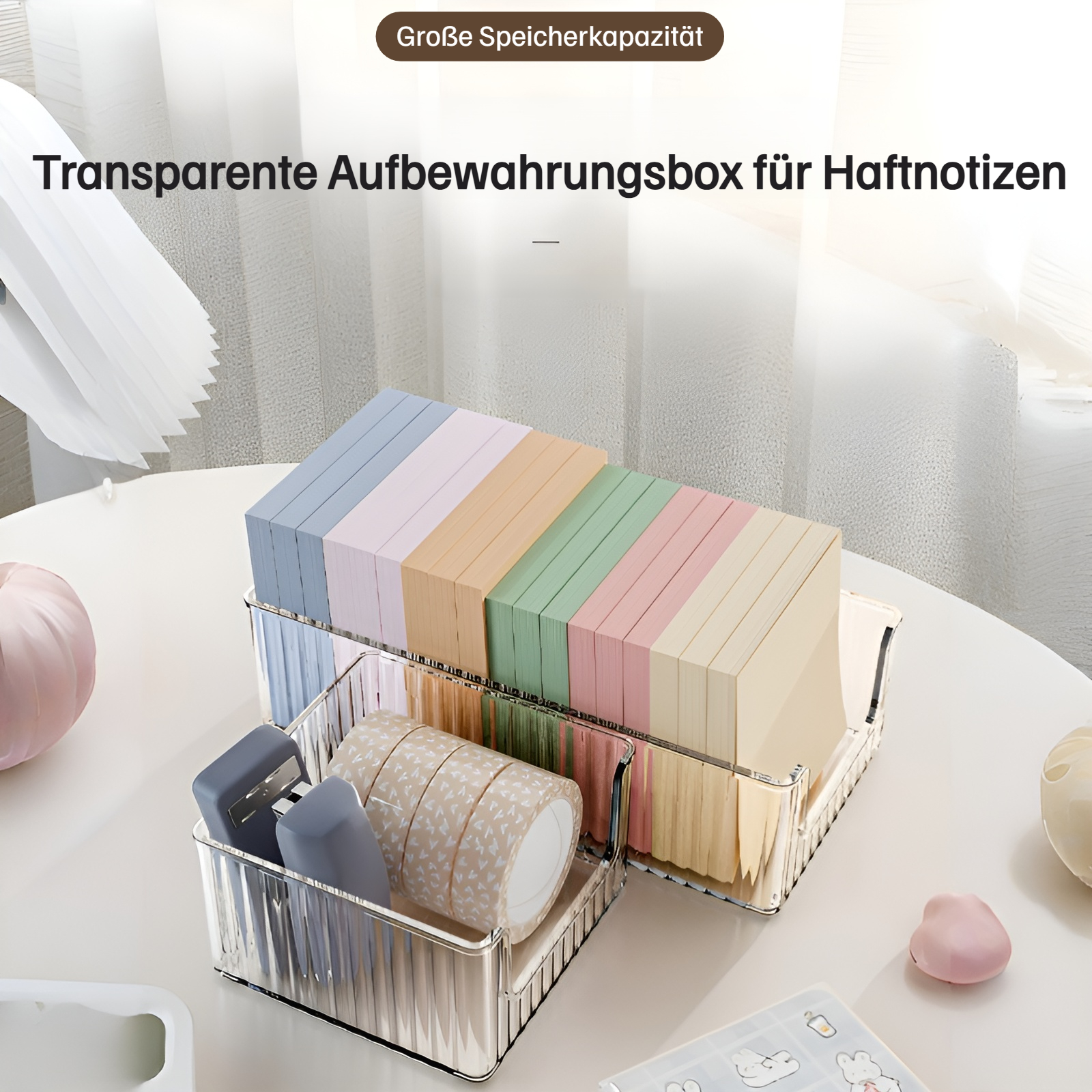 Desktop-Aufbewahrungsbox transparente Schubladen-Aufbewahrungsbox für Schreibwaren Desktop-Notizen-A