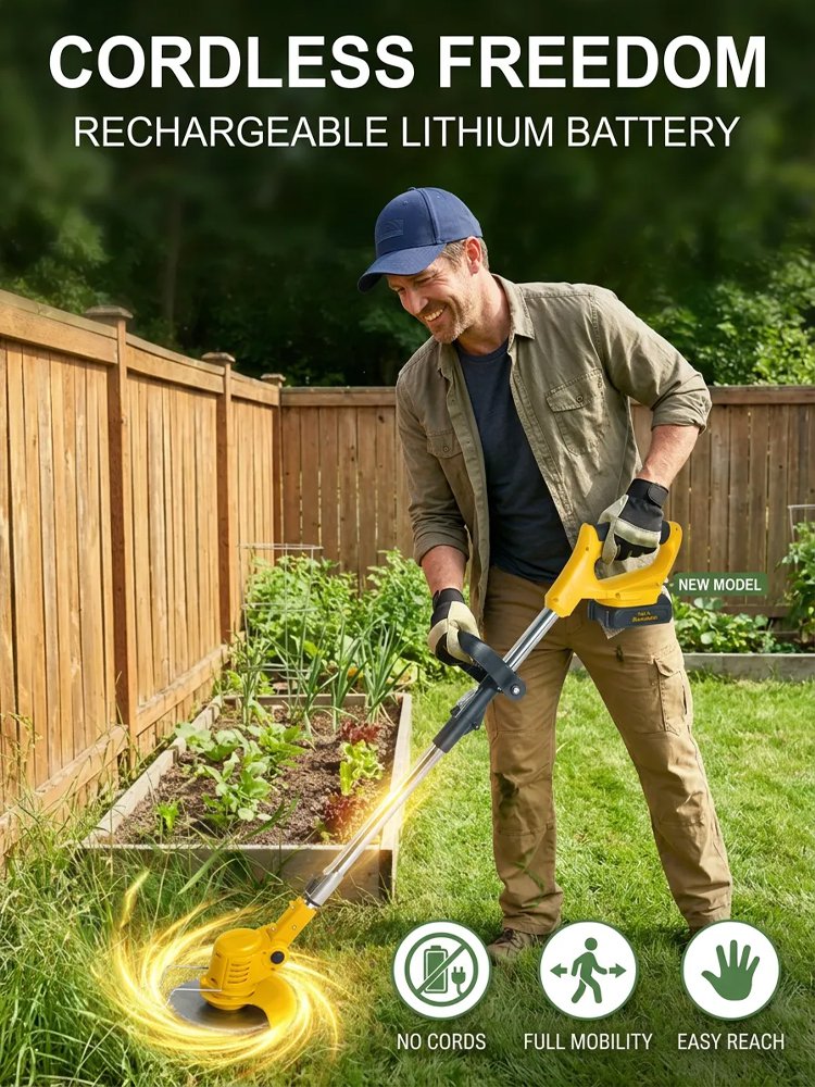[350,000+ Units Sold Globally] 1800W Lightweight Portable Cordless Lawn Mower