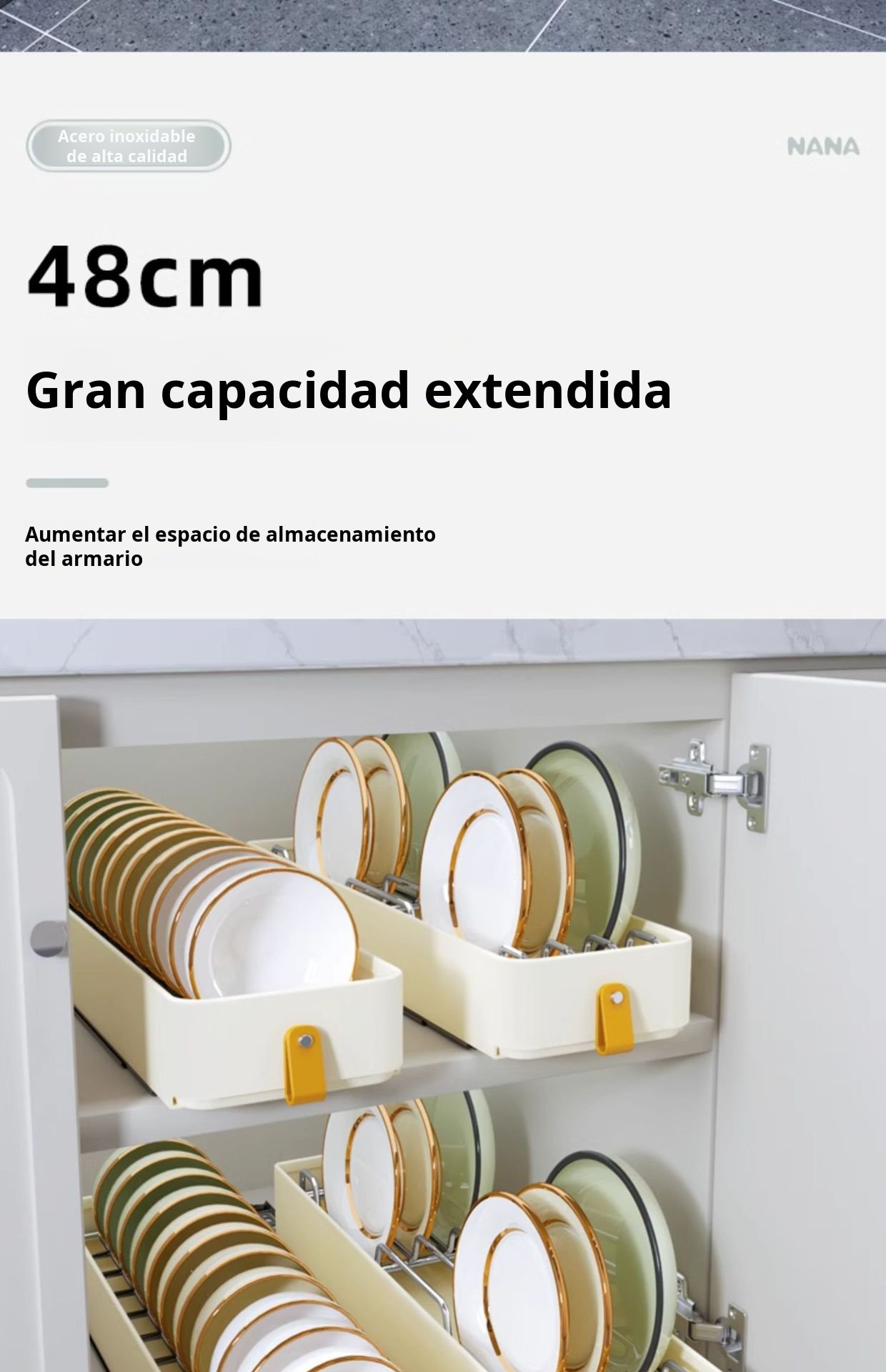 Solución de almacenamiento para platos y utensilios