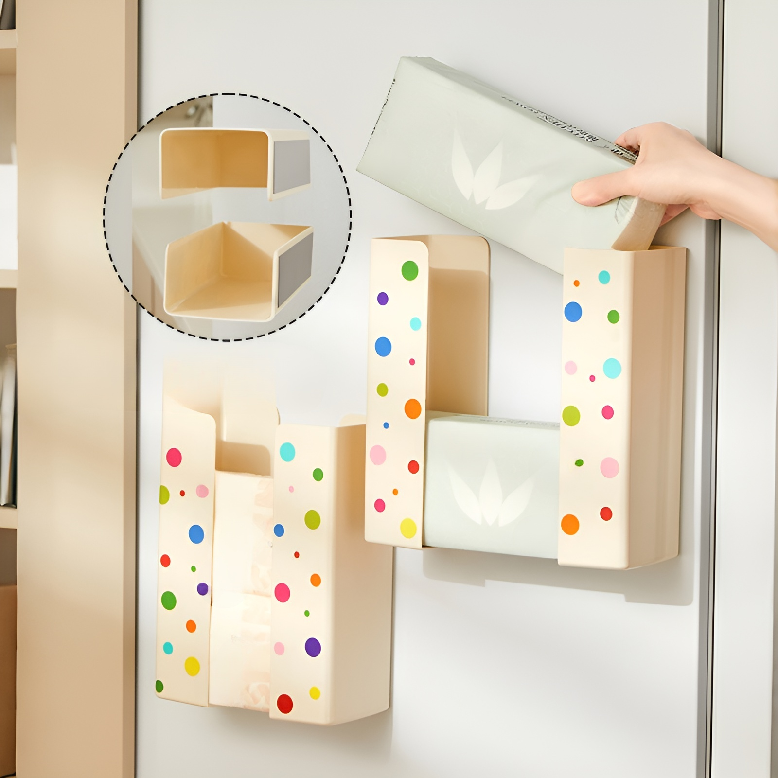 물티슈 수납함 냉장고 마그네틱