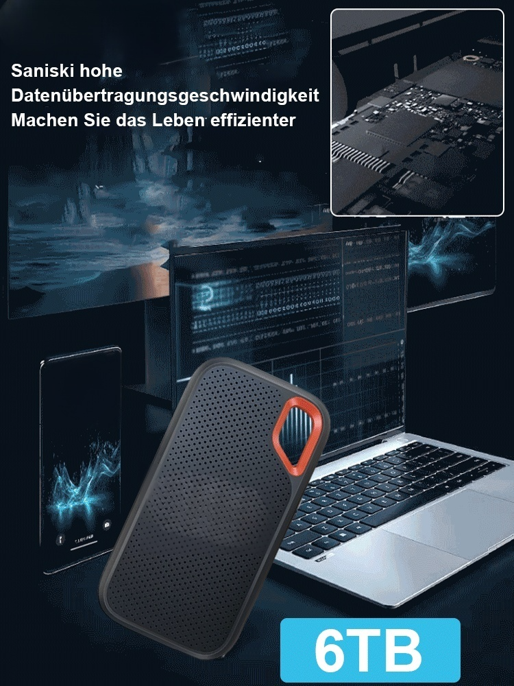 Schnelle tragbare SSD-Festplatte