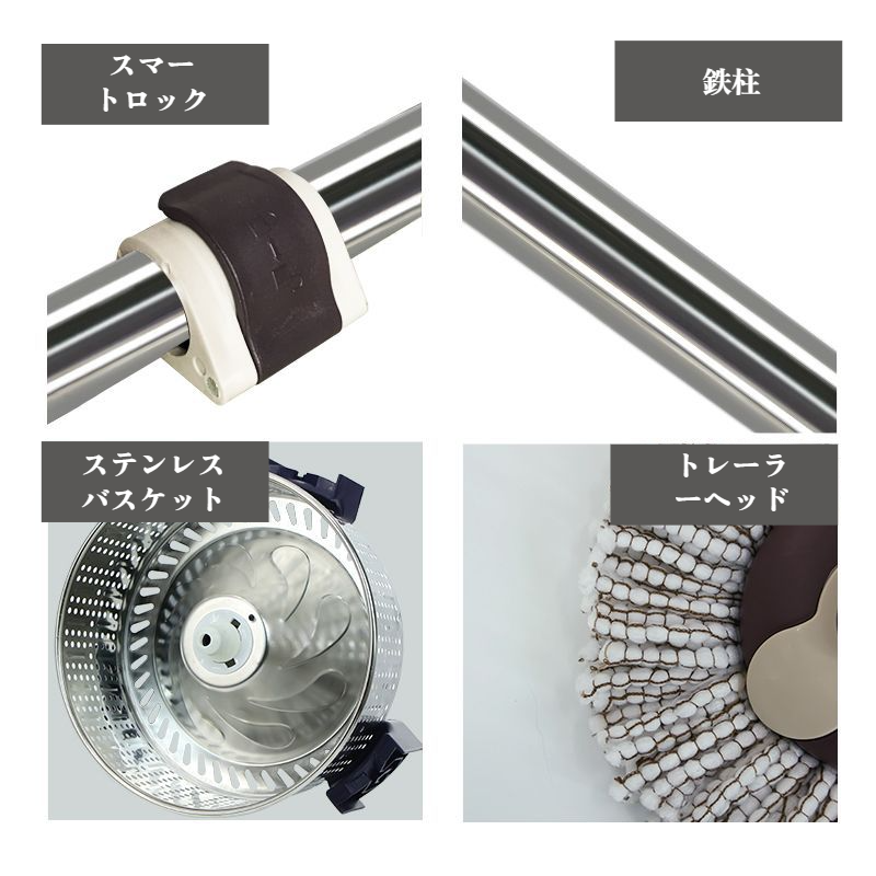 水切り機能付きバケットとモップの組み合わせ