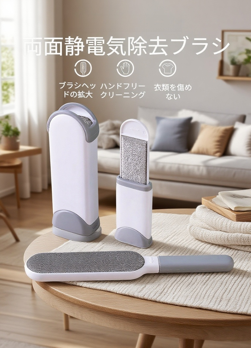 糸くず取りブラシローラーで衣類のホコリを簡単除去