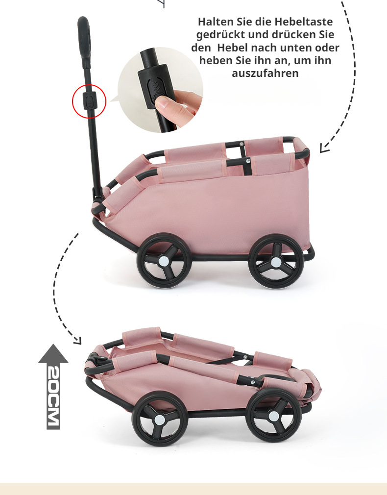 Haustier-Kinderwagen mit atmungsaktivem Netz