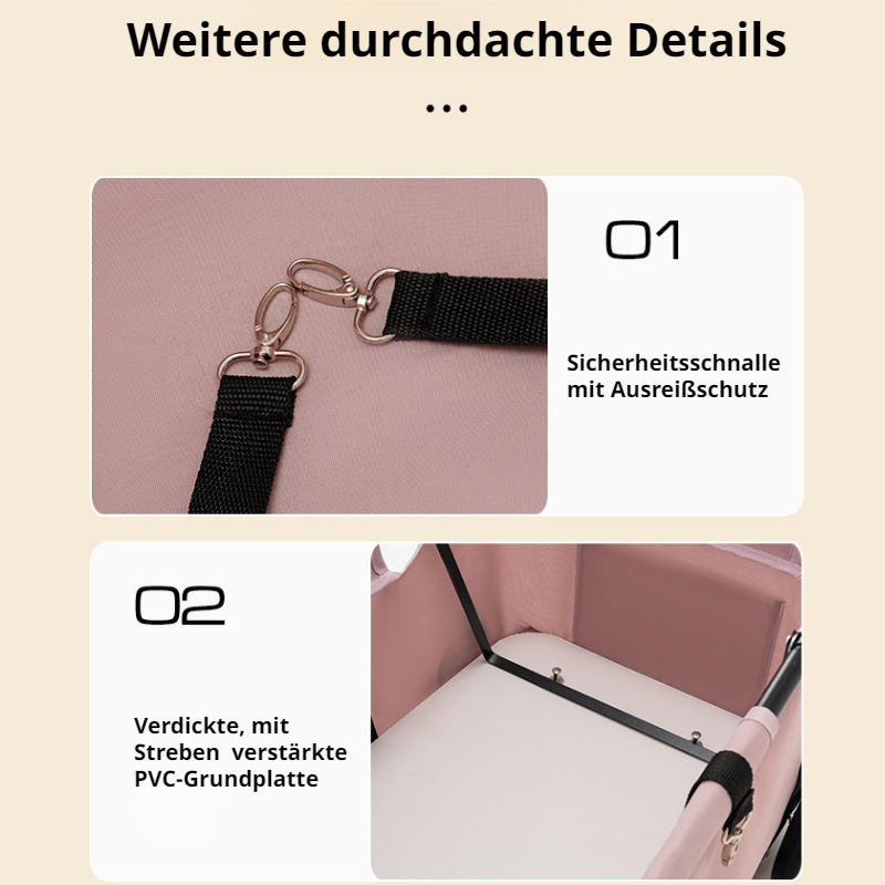 Kleiner Haustier-Kinderwagen für Hunde und Katzen, Teddy-Baby-Kinderwagen für die Reise, leichter fa