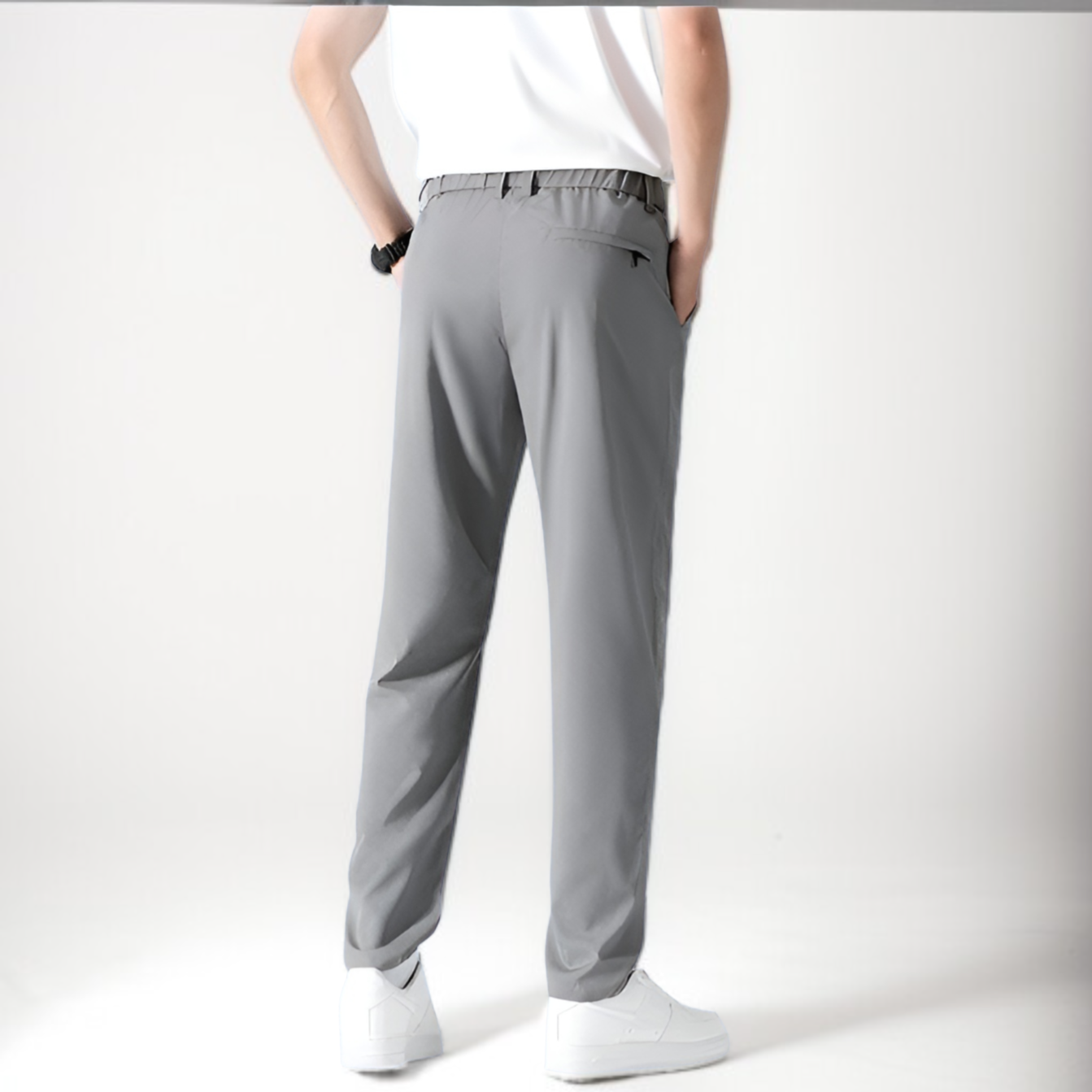 メンズ ロングパンツ 夏服 冷感パンツ アイスシルクパンツ 接触冷感 薄手 涼しい イージーパンツ ストレッチ 夏 春 秋