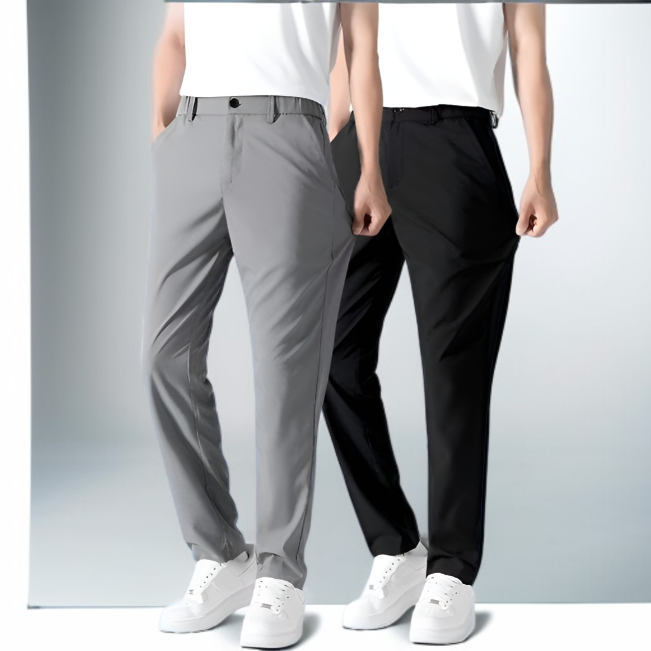 メンズ ロングパンツ 夏服 冷感パンツ アイスシルクパンツ 接触冷感 薄手 涼しい イージーパンツ ストレッチ 夏 春 秋