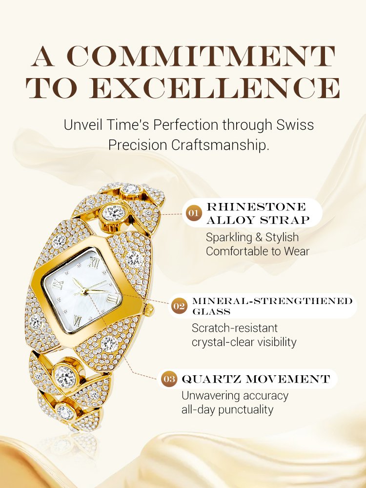 Luxury full diamond ladies quartz watch