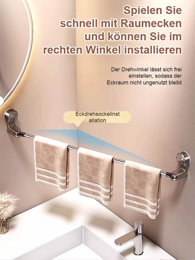 Teleskopische Aufbewahrungsstange mit Saugnapf ohne Bohren