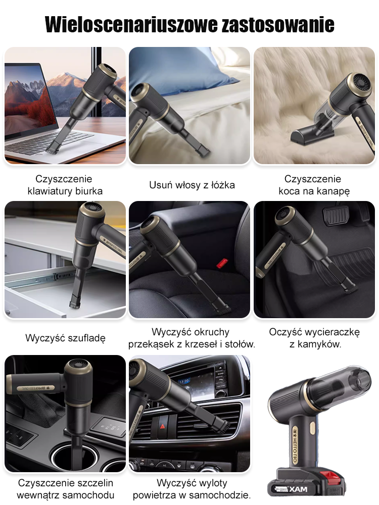 [Darmowy silnik o dużej mocy] Bardzo duży bezprzewodowy odkurzacz samochodowy