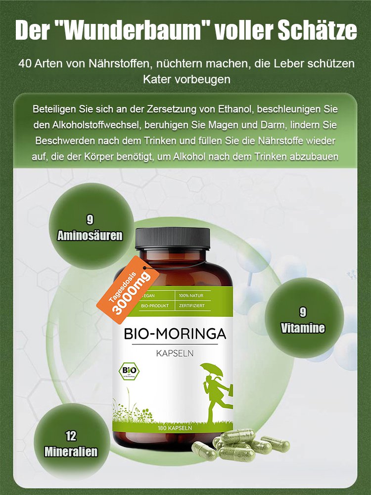 【Blutzucker- und Cholesterinspiegel senken】Moringa-Kapseln zur Stärkung der Abwehrkräfte