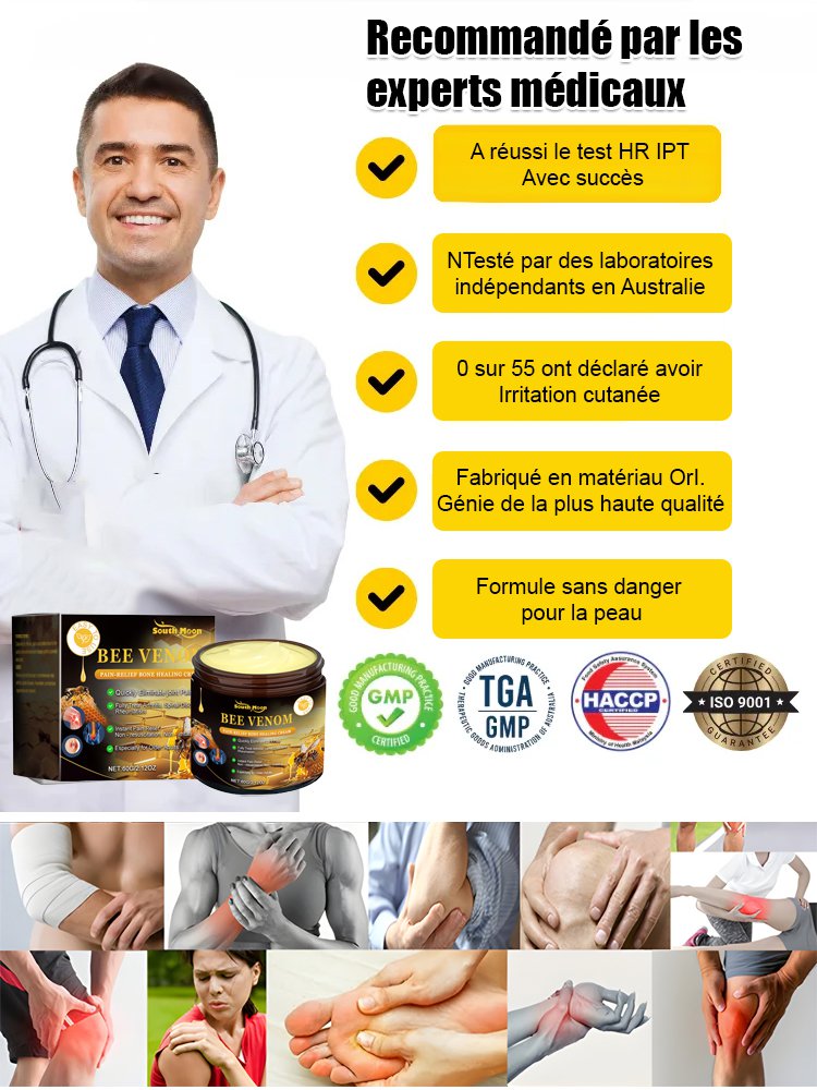 Crème analgésique et cicatrisante au venin d'abeille