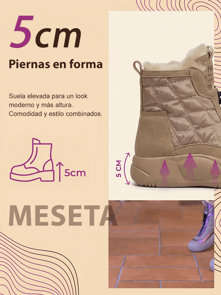 【Forro de puro cachemir】Zapatos casuales de mujer de caña alta en piel suave hechos a mano.