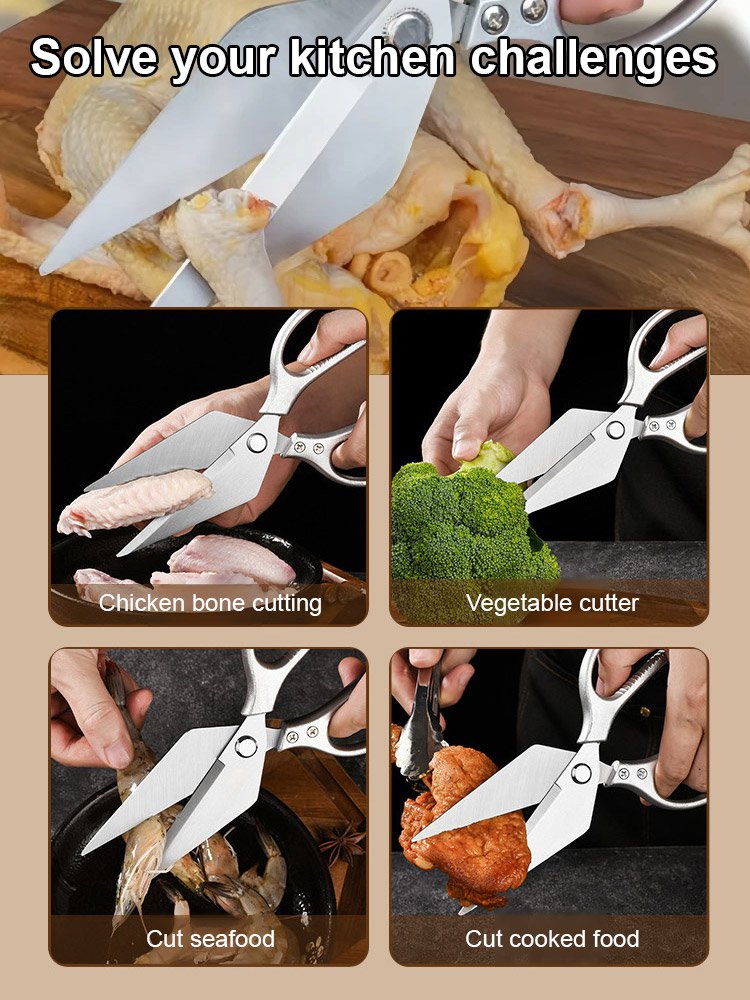 Stainless steel chicken bone shears (plastic handle)