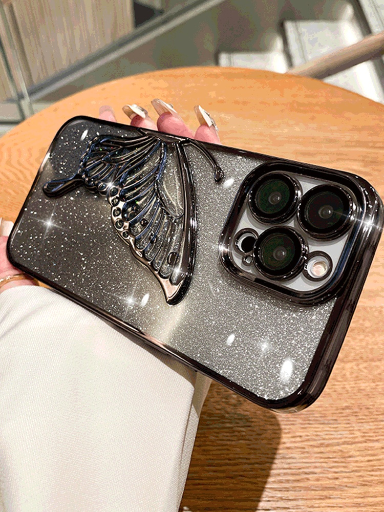 蝶モチーフキラキラスマホケース