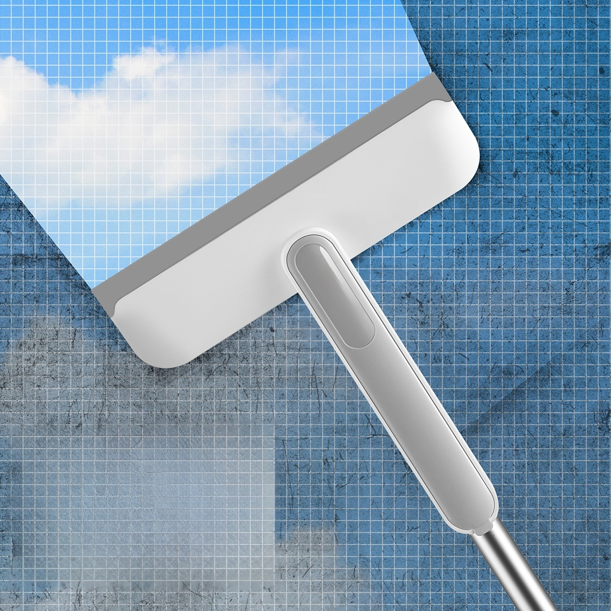 Doublesided window wiper for highrise building cleaning