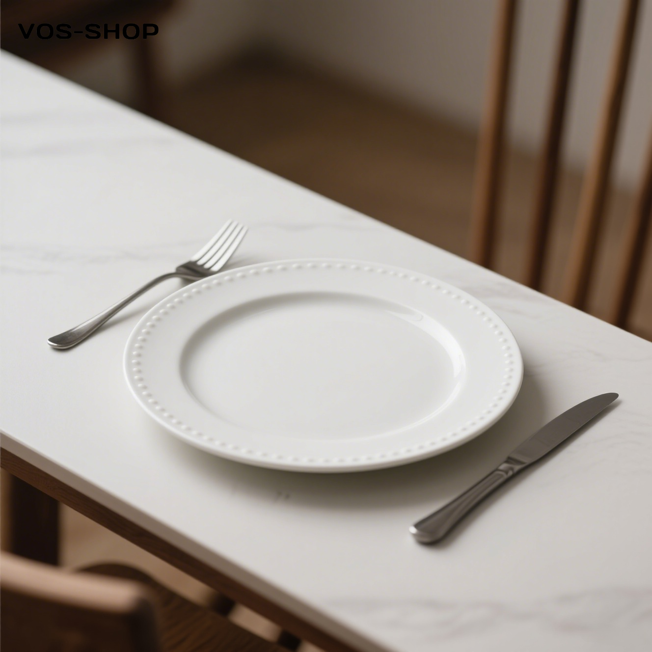 白色盤密胺餐具圓盤正面展示