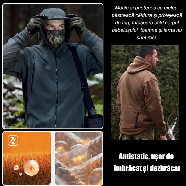 Jachetă călduroasă din fleece pentru exterior