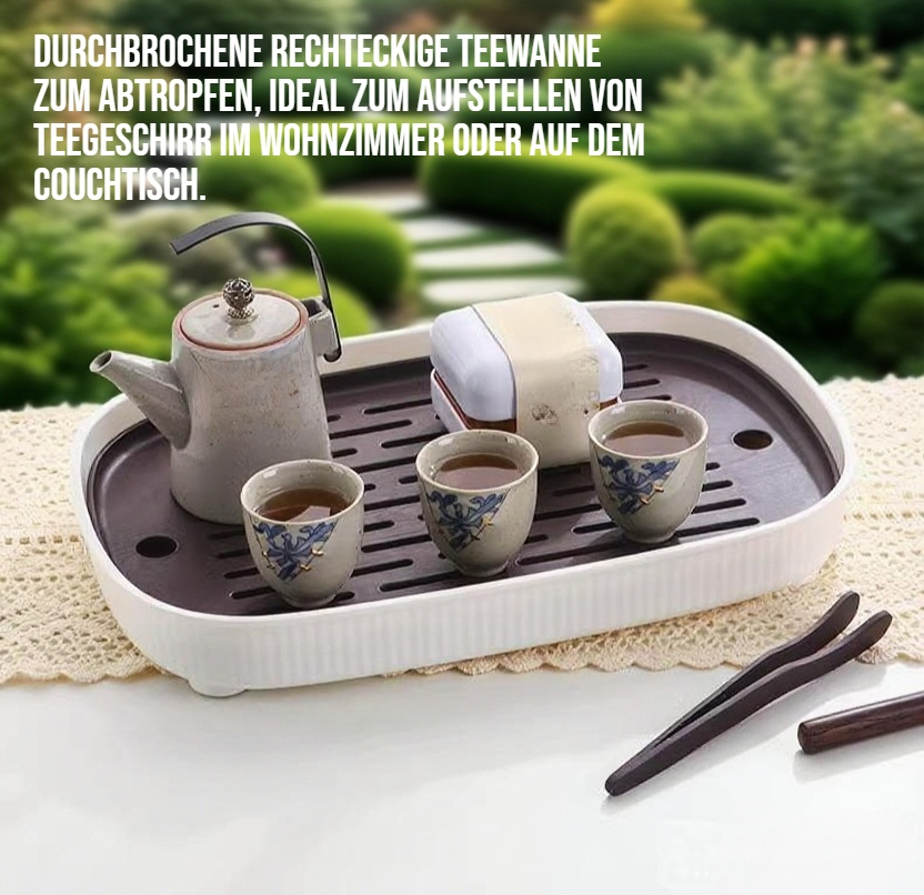 Moderne rechteckige Teescheibe für Teegenuss