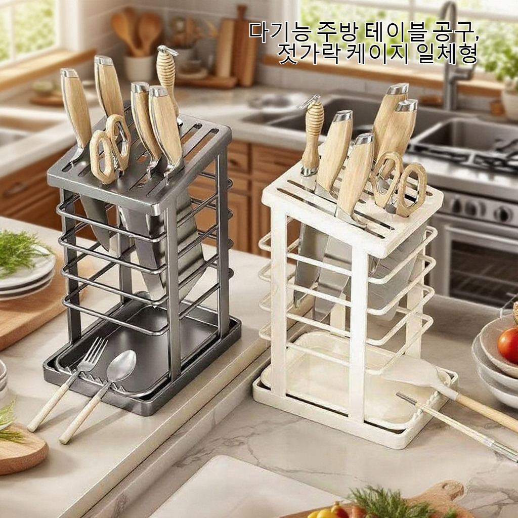 주방 테이블 다기능 공구 젓가락 케이지 일체 아스팔트 수납대