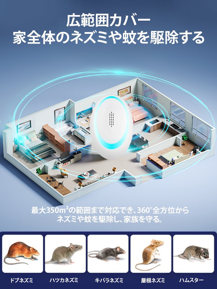 超音波ネズミ害虫駆除器