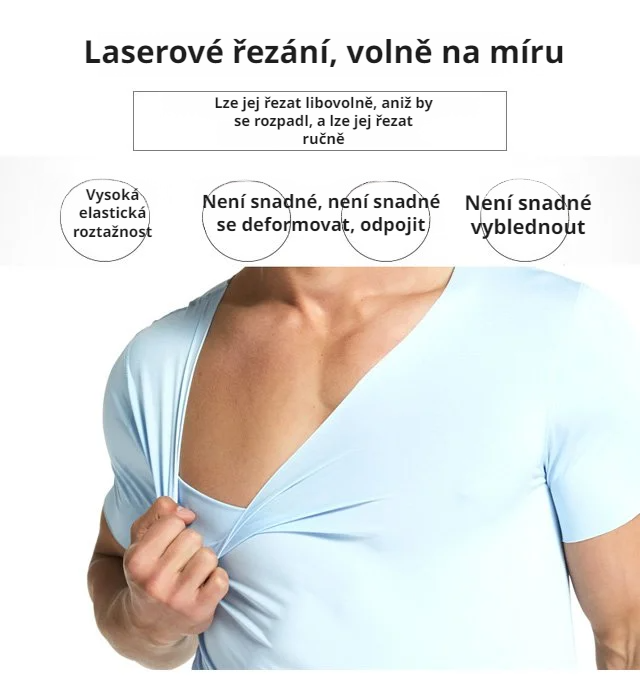 Slim pánské tričko s krátkým rukávem – ledové hedvábí